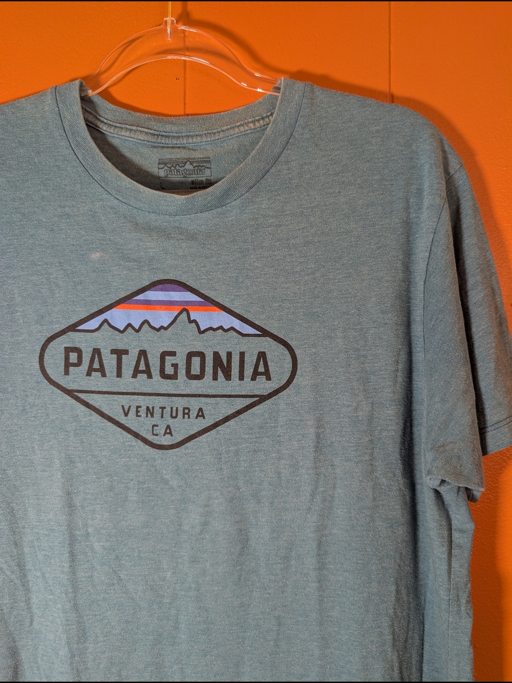 Patagonia Ventura CA Men’s Large Blue Graphic T-Shirt Outdoor Hiking Tee